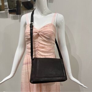 REACTION Kenneth Cole Reaction Brown Soft Leather Messenger Crossbody Bag 11x8”
